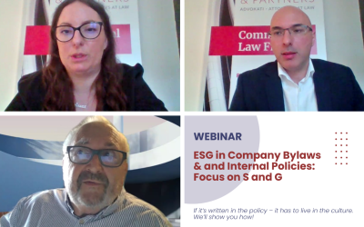Webinar “ESG in Company Bylaws and Internal Policies: Focus on S and G”